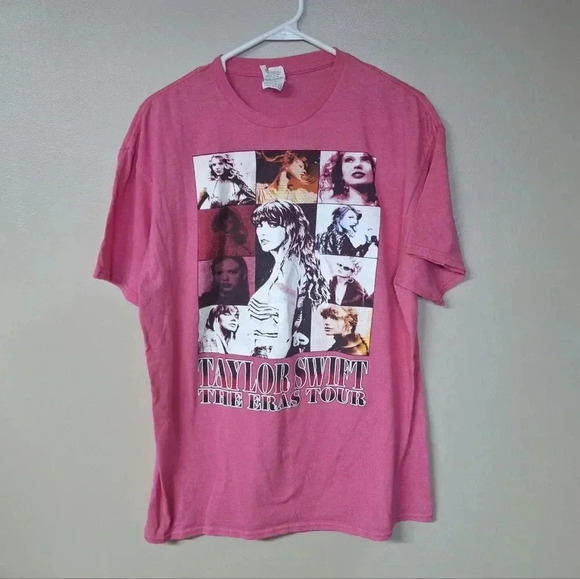 Taylor Swift The Eras Tour Womens Pink Graphic T-Shirt Delta Weight Pro Large - Picture 1 of 15